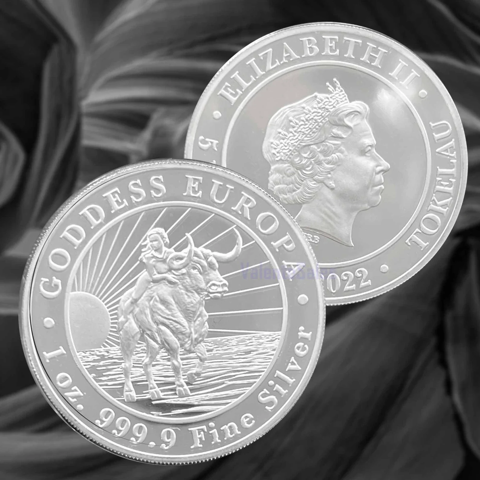 2022 Tokelau Goddess Europa Silver Coin ( 1 Troy Ounce ) - Image 3