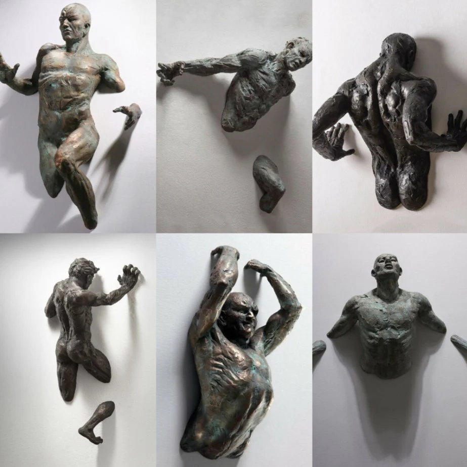 3D Man Through Wall Sculpture - Image 4
