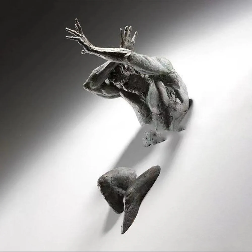 3D Man Through Wall Sculpture - Image 5