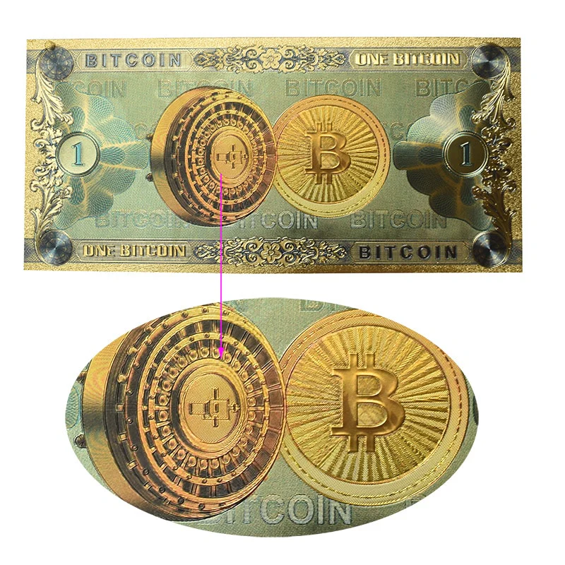 Bitcoin Gold Foil Banknote ( One dollar ) - Image 3