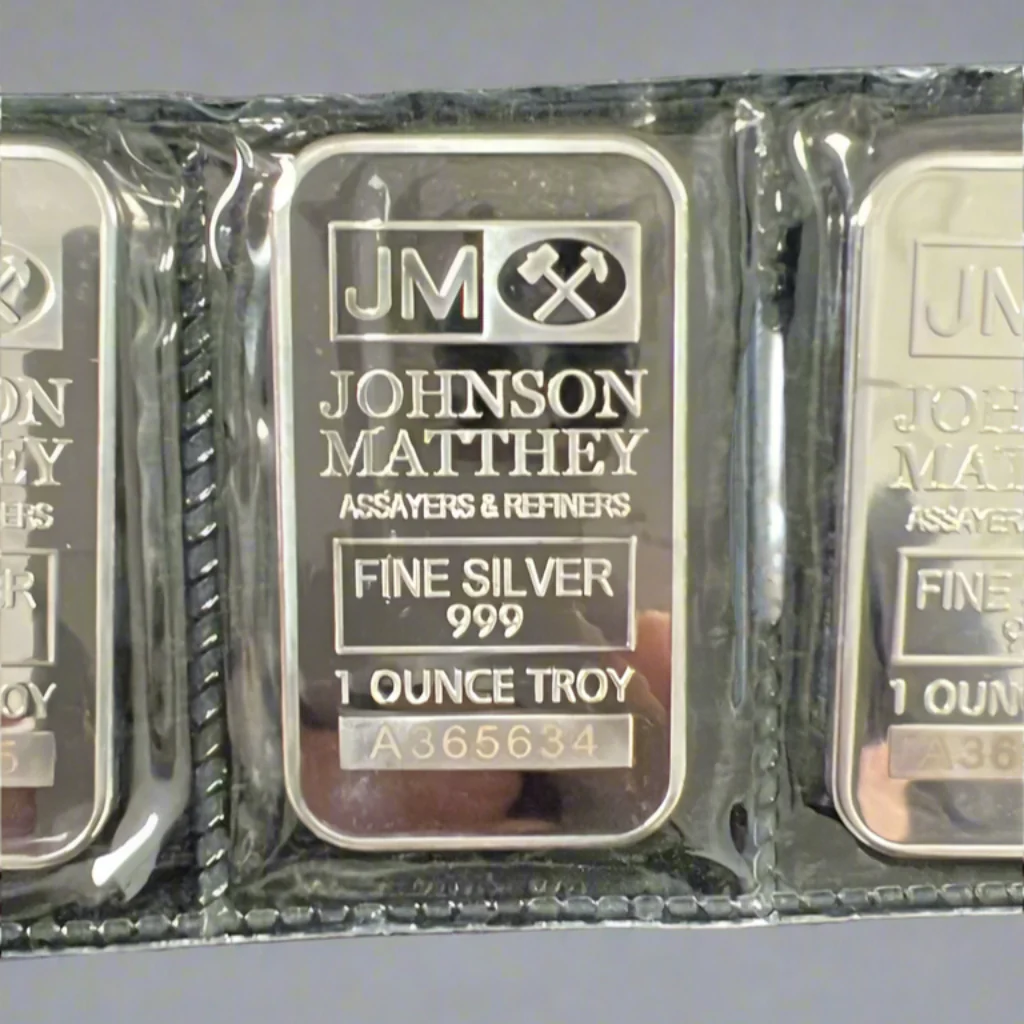 JM Silver Bar – 1 oz (5-Pack, Vacuum Sealed) - Image 4