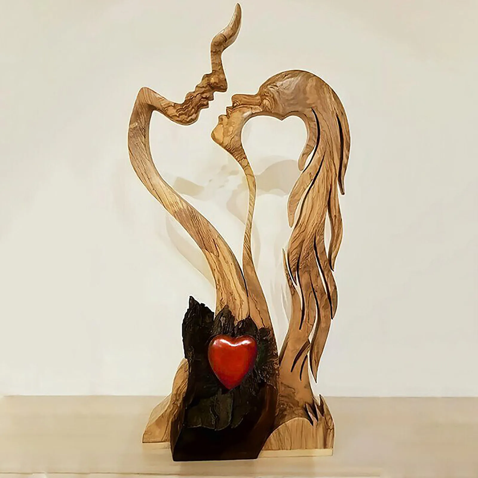 Eternal Love Wooden Sculpture - Image 3