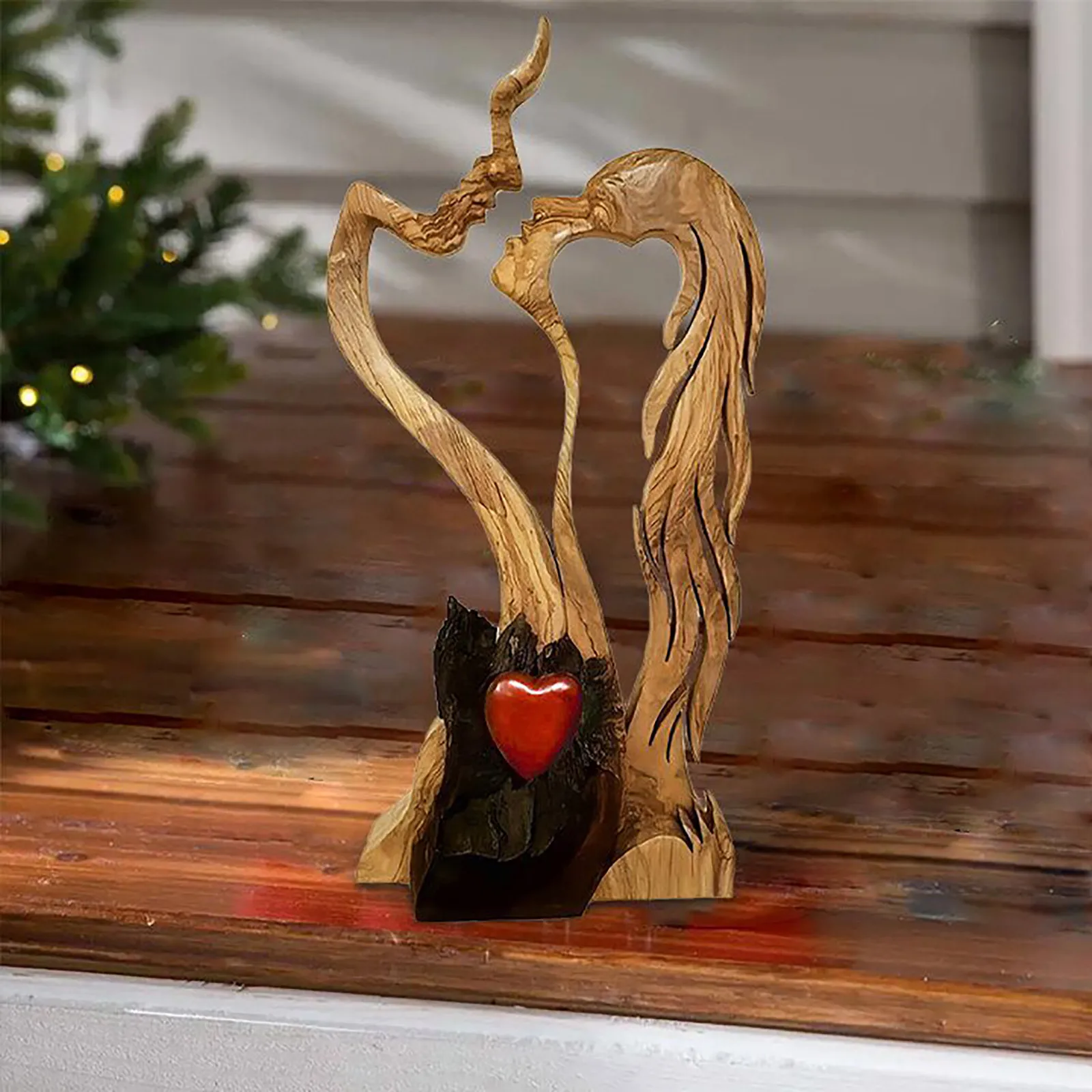 Eternal Love Wooden Sculpture - Image 4