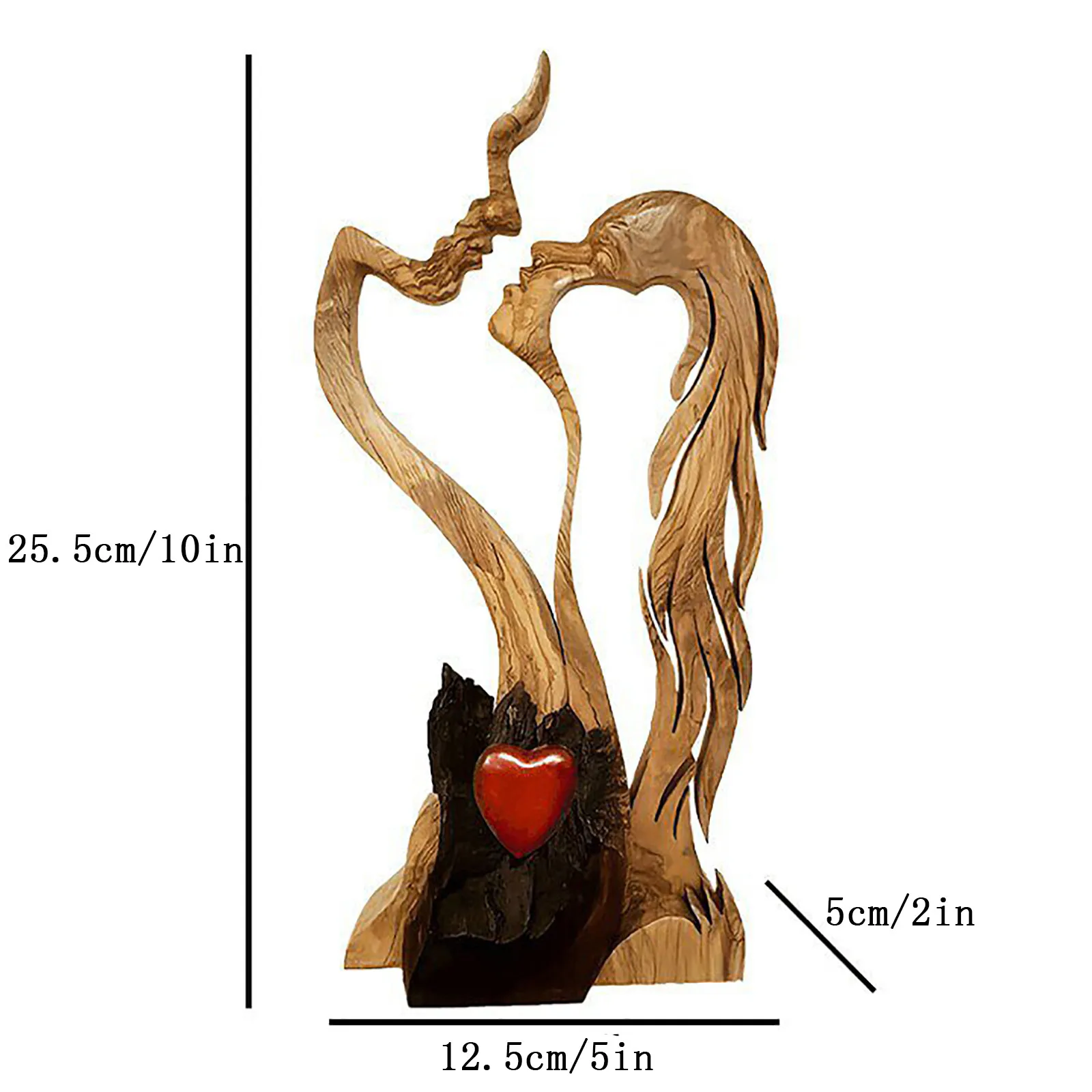 Eternal Love Wooden Sculpture - Image 6
