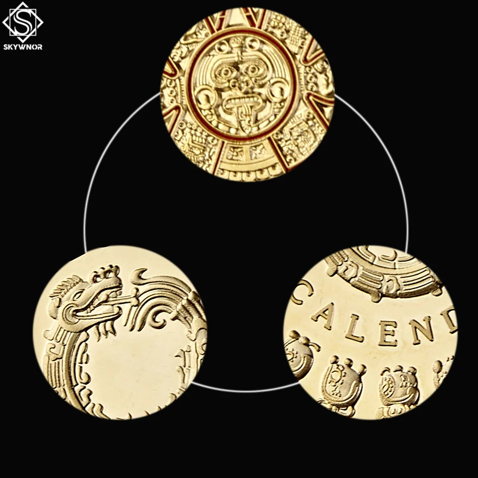 Mexico Mayan Aztec Calendar Gold Coin - Image 3