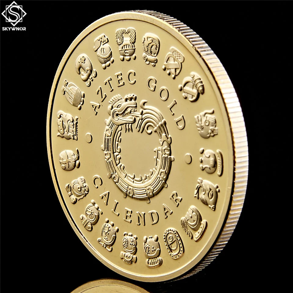 Mexico Mayan Aztec Calendar Gold Coin - Image 5